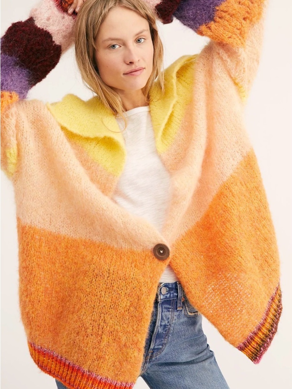 FREE PEOPLE Rainbow Daydream Tunic Cardi